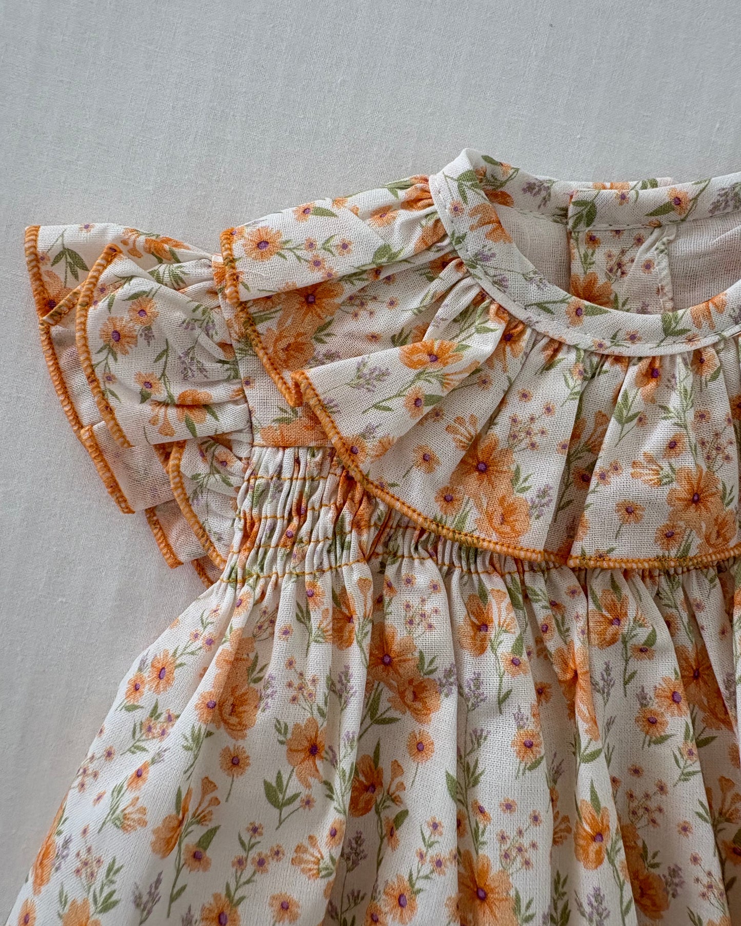 Orange Floral Dress with Bloomers