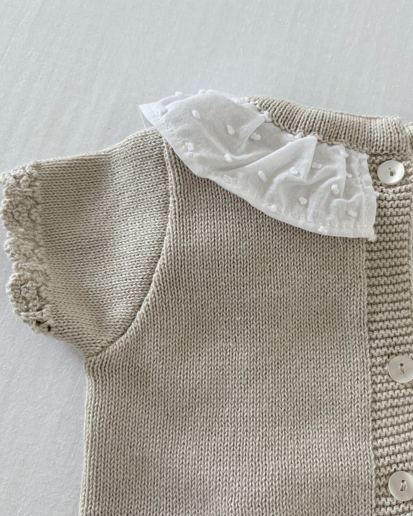 Beige Juno knitted Top with Bloomers