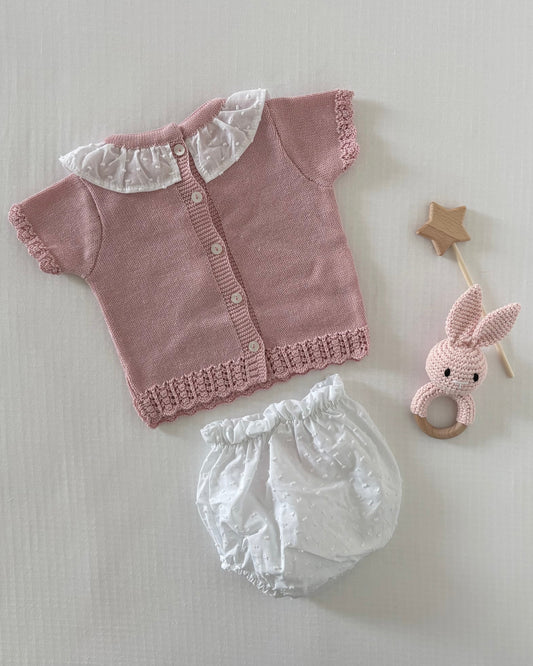 Pink Juno knitted Top with Bloomers