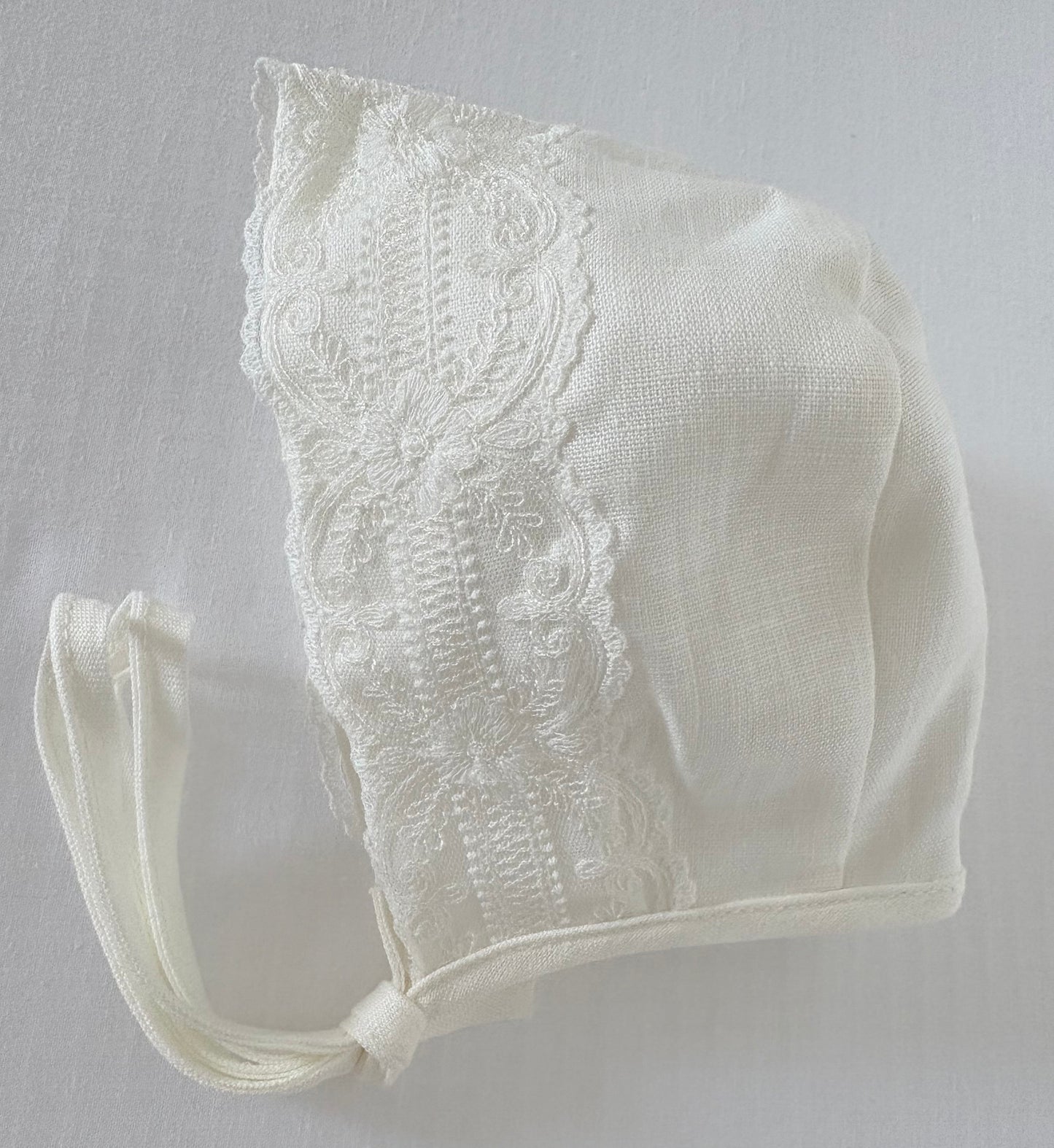 Long Sleeved Linen Romper With Bonnet