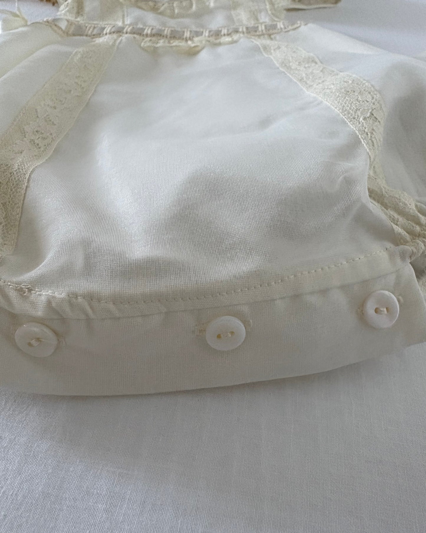 Cream Romper with Bonnet Set
