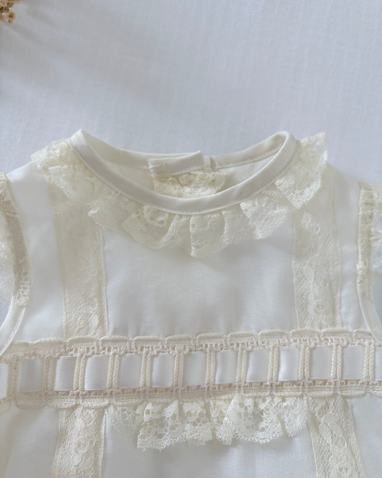 Cream Romper with Bonnet Set