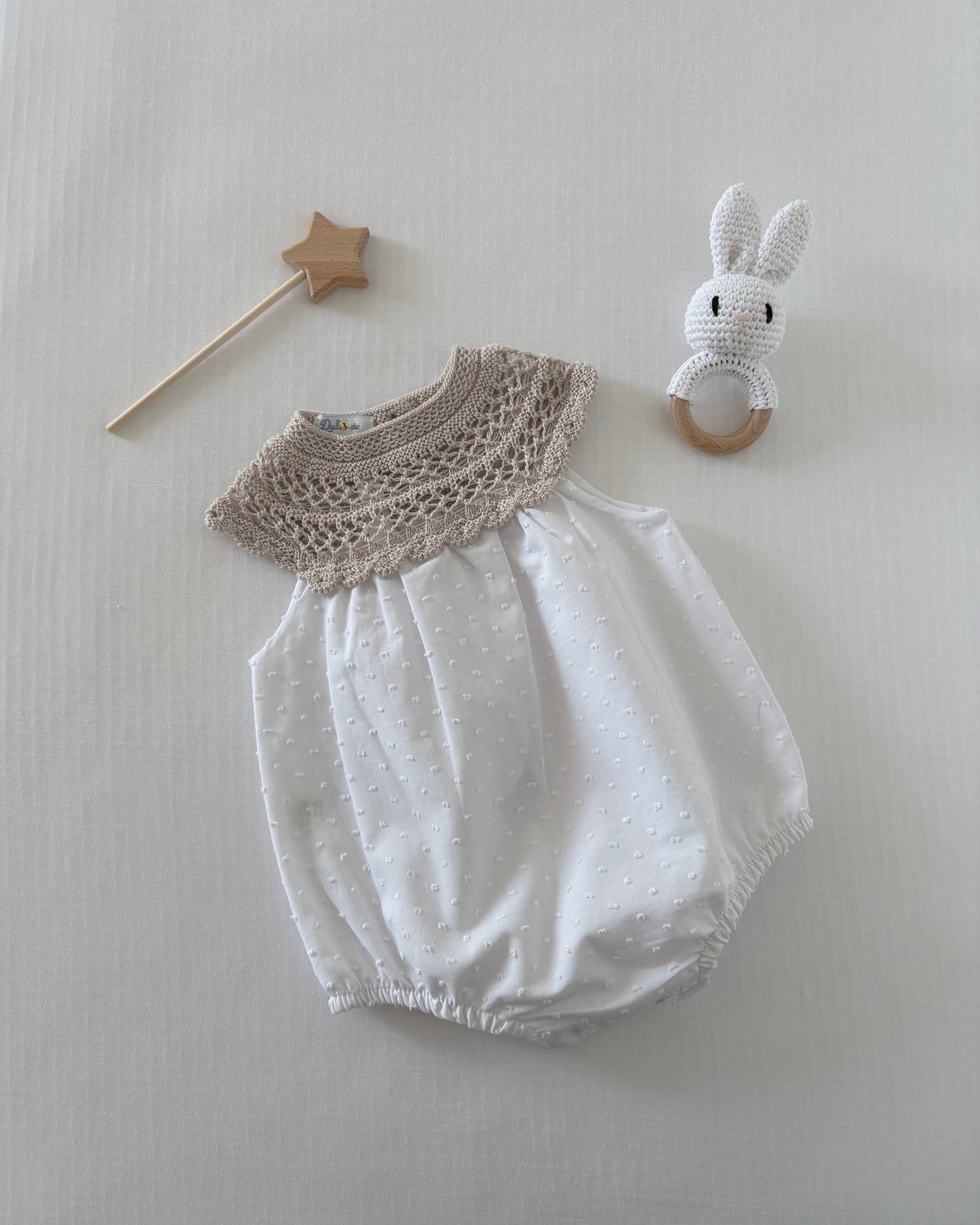 Cream & White Romper