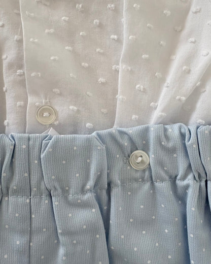 Blue & White Plumetis Boy Set