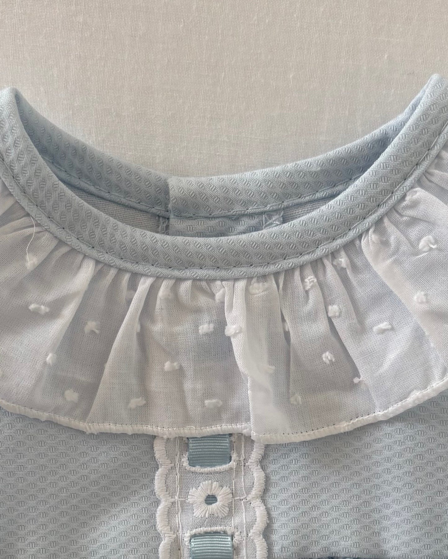 Blue Romper & Bonnet Set
