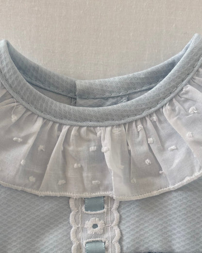 Blue Romper & Bonnet Set