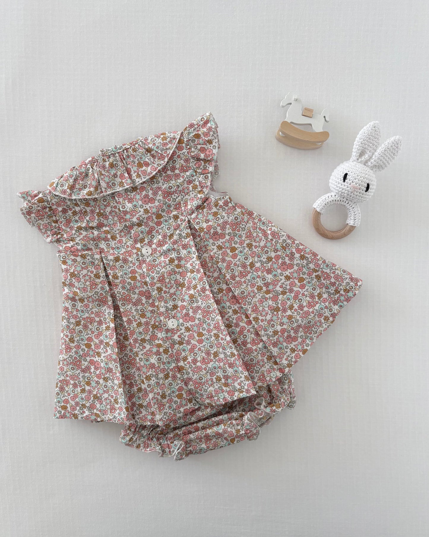 Pink Floral Dress with Bloomers