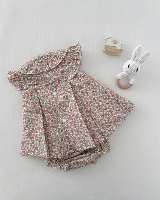 Pink Floral Dress with Bloomers