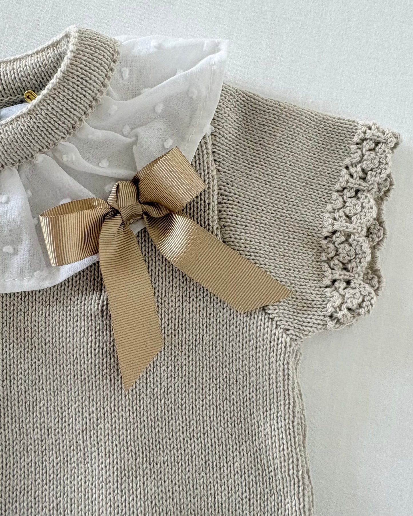 Beige Juno knitted Top with Bloomers