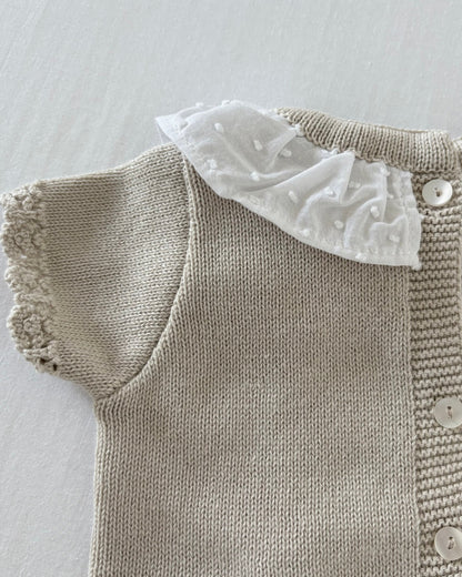Beige Juno knitted Top with Bloomers