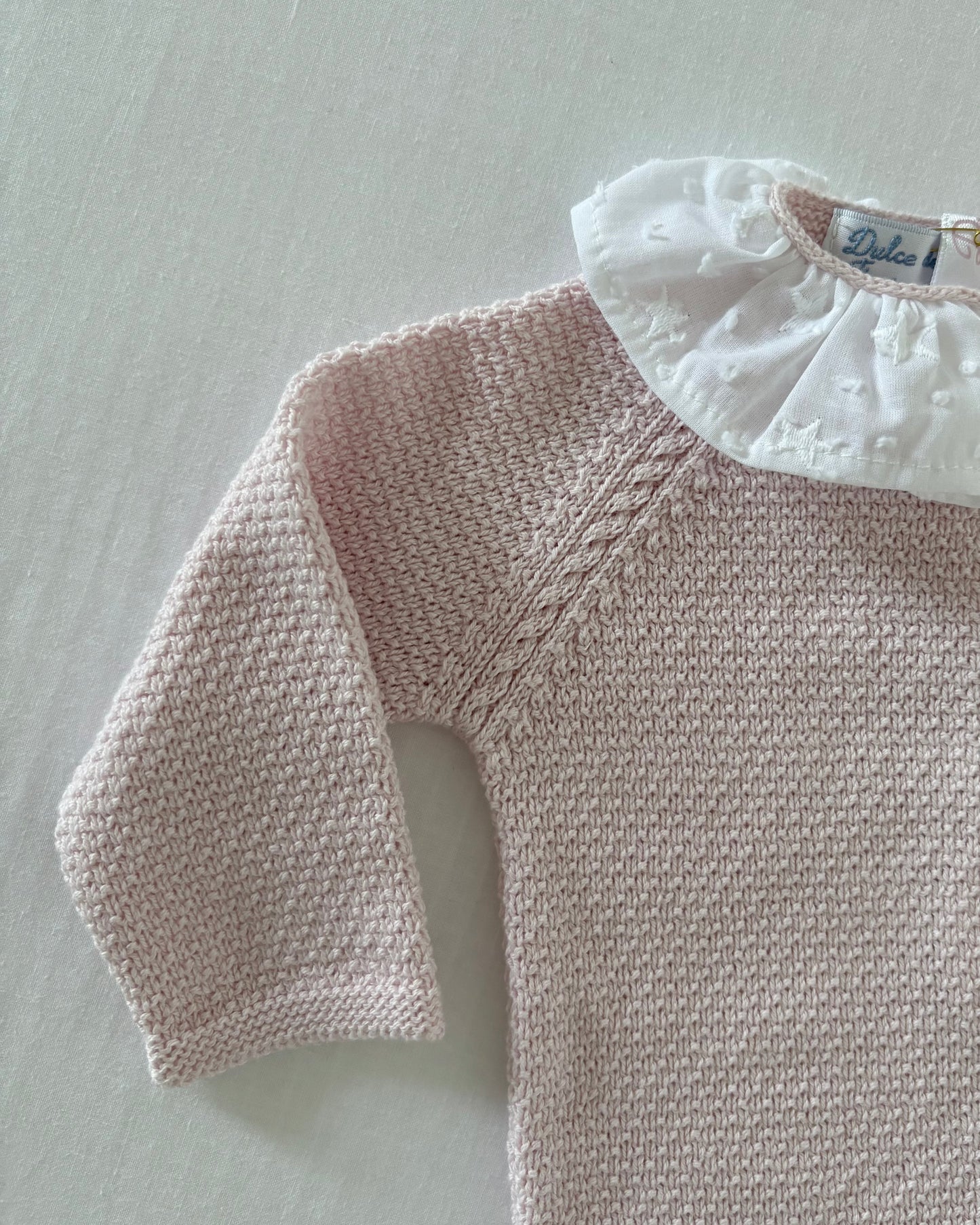 Pink Knitted Set with Bonnet